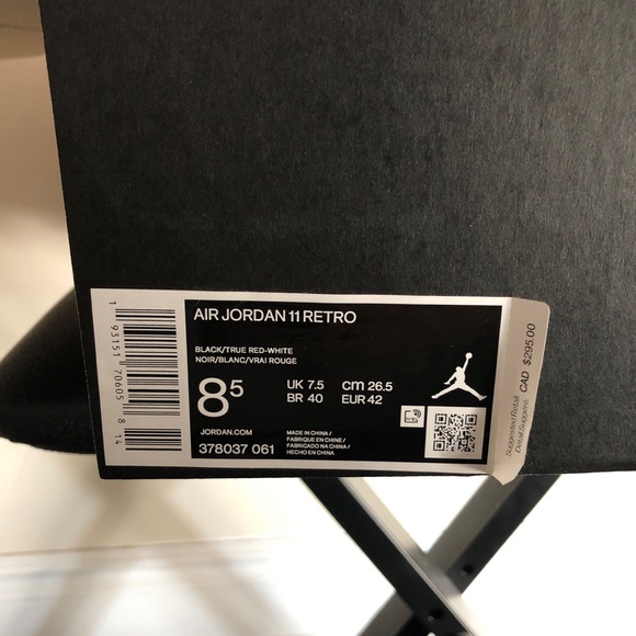 JORDAN 11 BRED (2019) Size 8.5 M - Picture 2 of 6